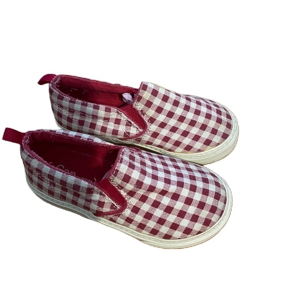 Gap Red Plaid Checkered Slip On Shoes Sneakers Sz 10 - Picture 1 of 7